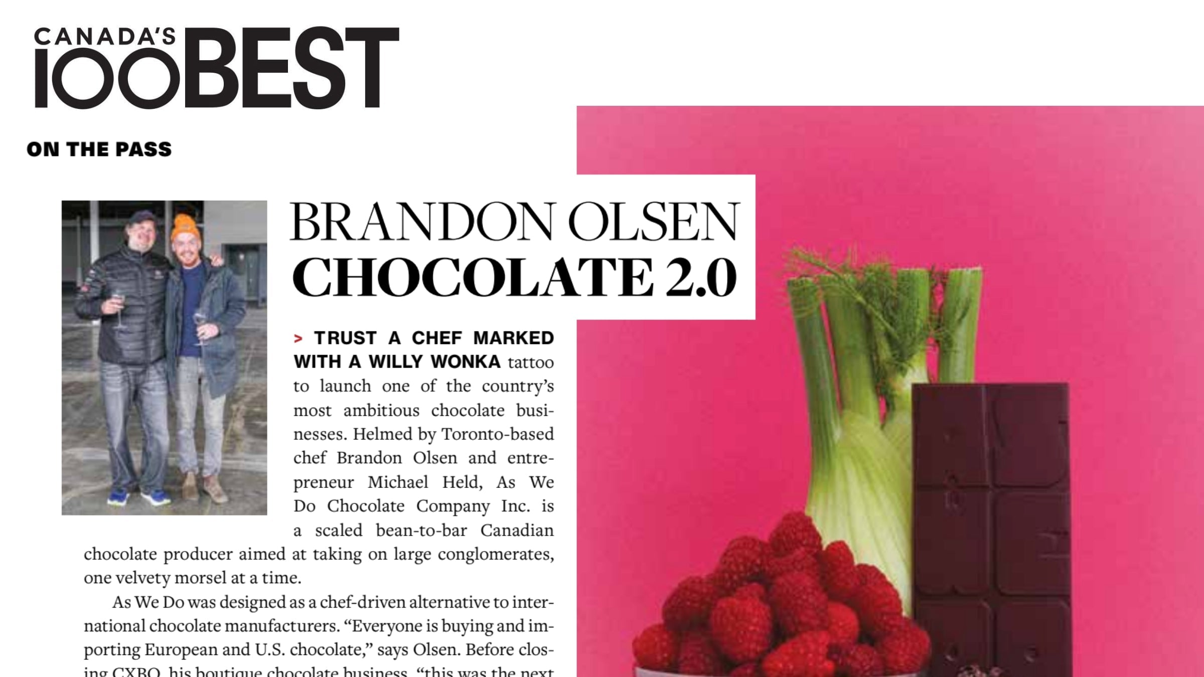 As We Do Chocolates Featured in Canada's Best 100
