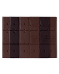 Chocolate bar with various shades of brown on a white background